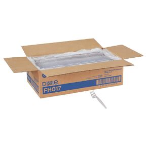 Georgia-Pacific Dixie 7.13'' Heavy-Weight Polystyrene Plastic Fork by GP PRO (Georgia-Pacific),Black,FH517,(Case of 1,000),1 Box/Case