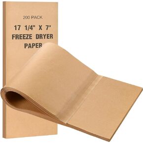 Perkoop 200 Pack Freeze Dryer Parchment Paper Set, Trays Paper Mats for Freeze Dryer Trays Accessories, Fit for Small Medium trays, Unbleached Wood Pulp(13 5/16" x 7", Small)