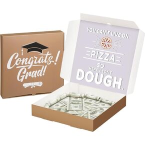 2 Pcs Money Box for Cash Graduation Gift Grad Cardboard Pizza Boxes 10 x 10 Inch Funny Money Gift Holder Graduation Card Box Takeout Containers for Pizza Party Class of 2024 Cash DIY Money Holder in Kuwait