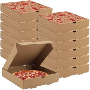 Pizza Boxes, 15 Pack 7.3 x 7.3 x 1.6" Kraft Corrugated Pizza Boxes Pizza Takeout Boxes Food Delivery Boxes Gift Packing Boxes Takeaway Mailing Shipping Storage Boxes for Pizza, Cake, Cookies, Food in Saudi Arabia