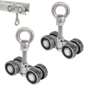 4Wheel Trolley Assembly Roller,Silent Unistrut Trolley Roller Stainless Steel with M12 Bolt and Lifting Eye Nuts for Use with 1-5/8" Wide and All1-5/8"Ortaller Strut Channel(2PC) in Kuwait