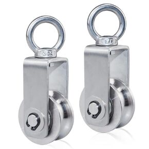 Cable Pulley Wheel Stainless Steel Swivel Pulley Block Silence Rotation Traction Wheel for Pulley System Lifting Gym Equipment Clothesline (2 Pack)