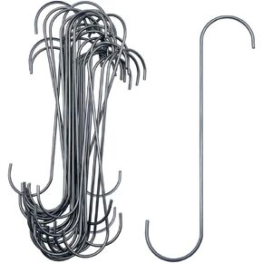 26PCS Metal Durable 6 Inches Long S Shaped Hooks Hanger 0.1'' Wire Plant Paint Powder Coating DIY Hanging Hooks