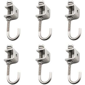 مشابك I-Beam مع خطافات؛ C المشبك هوك الفولاذ المقاوم للصدأ. خطافات مشبك الأنابيب للتعليق؛ خطاف مشبك الترباس. خطافات لاستخدام الزاوية المشقوقة في المجلفن (6 قطع) in Kuwait