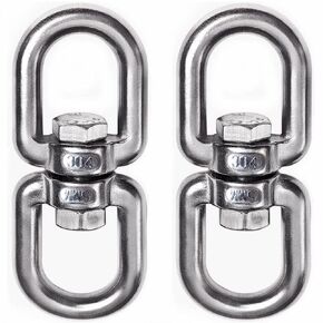 TOP-VIGOR 2pcs Swivel Hooks M3, Heavy Duty Double Ended Eye to Eye Hook-Swivel Shackle Ring Connectors