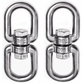 TOP-VIGOR 2 قطعة خطافات دوارة M3، شديدة التحمل مزدوجة الأطراف من العين إلى العين - موصلات حلقة تكبل دوارة in Kuwait