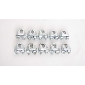 Wire Rope Clamp 1/4 inch 10 Pack Zinc Plated - Wire Rope Clip - Wire Cable Clamps