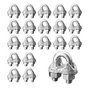 Wire Rope Clamp, 20PCS 1/8 Inches M3 Cable Clamps, Zinc Plated Wire clamp