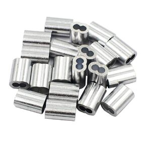 DGOL 200pcs 1/16 inch Steel Cable Wire Aluminum Crimping Loop Sleeves Clip Rope Cord Stops Clamp