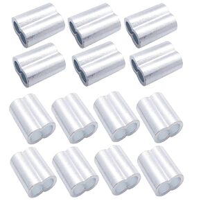 الألومنيوم العقص حلقة الأكمام كابل تجعيد لقطر 3/8 "سلك مزدوج الطويق حبل وكابل (حزمة من 14)