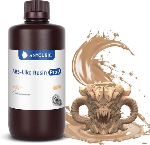 ANYCUBIC ABS-Like الراتنج Pro 2، راتنج طابعة ثلاثي الأبعاد مطور بدقة 8K مع قوة ومتانة معززة، دقة عالية، رائحة منخفضة، توافق واسع لجميع طابعات LCD الراتنج ثلاثية الأبعاد (رمادي، 1 كجم) in Saudi Arabia