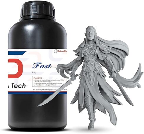 Siraya Tech راتنج طابعة ثلاثية الأبعاد سريع يشبه ABS 405 نانومتر معالجة بالأشعة فوق البنفسجية غير هشة عالية الدقة طباعة ثلاثية الأبعاد راتنج فوتوبوليمر قياسي سائل لطباعة LCD DLP ثلاثية الأبعاد (رمادي، 1 كجم) in Kuwait