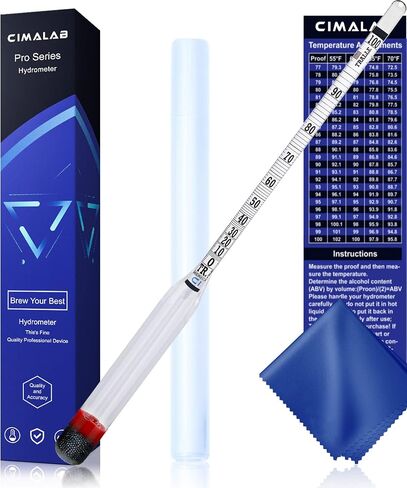 Hydrometer Alcohol Meter, Hydrometer Alcohol 0-200 Proof and Tralle Hydrometer, Alcohol Proof Tester for Liquor/Moonshine/Proofing Distilled/Spirits/Distilled Alcohol Proof in Saudi Arabia