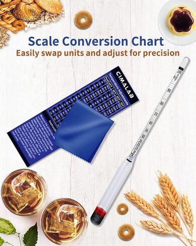 Hydrometer Alcohol Meter, Hydrometer Alcohol 0-200 Proof and Tralle Hydrometer, Alcohol Proof Tester for Liquor/Moonshine/Proofing Distilled/Spirits/Distilled Alcohol Proof in Saudi Arabia