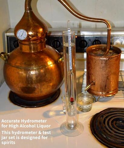 Hydrometer Alcohol Meter, Hydrometer Alcohol 0-200 Proof and Tralle Hydrometer, Alcohol Proof Tester for Liquor/Moonshine/Proofing Distilled/Spirits/Distilled Alcohol Proof in Saudi Arabia