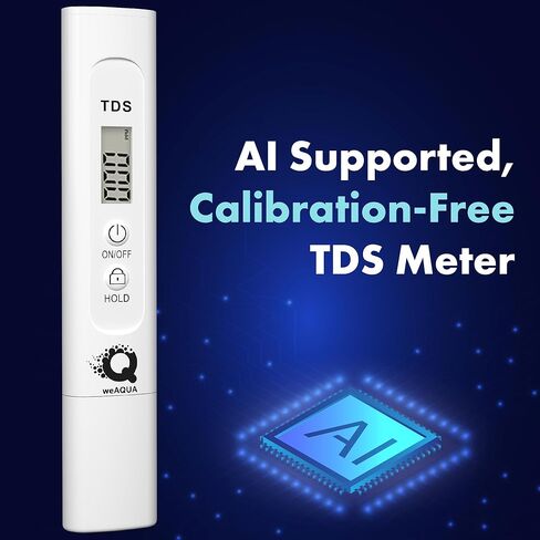 مقياس TDS معايرة ذاتية مدعومة بالذكاء الاصطناعي للحصول على نتائج دقيقة - مقياس إجمالي المواد الصلبة الذائبة - مقياس جودة المياه مثالي لمياه الشرب وأحواض السمك والزراعة المائية وقياس TDS وPPM in Kuwait