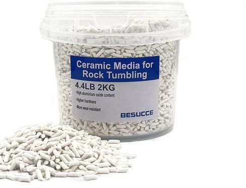 4.4 LBS Rock Tumbling Ceramic Pellets Filler Media for All Type Tumblers - Rock Tumbling Supplies Use with Rock Polishing Grit, Protects Rocks, Improves Tumbling, Reusable (1/8" Dia) in Saudi Arabia