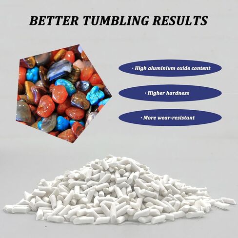 4.4 LBS Rock Tumbling Ceramic Pellets Filler Media for All Type Tumblers - Rock Tumbling Supplies Use with Rock Polishing Grit, Protects Rocks, Improves Tumbling, Reusable (1/8" Dia) in Saudi Arabia