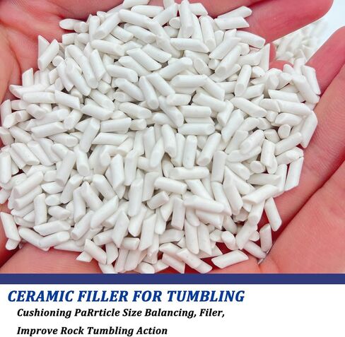 4.4 LBS Rock Tumbling Ceramic Pellets Filler Media for All Type Tumblers - Rock Tumbling Supplies Use with Rock Polishing Grit, Protects Rocks, Improves Tumbling, Reusable (1/8" Dia) in Saudi Arabia