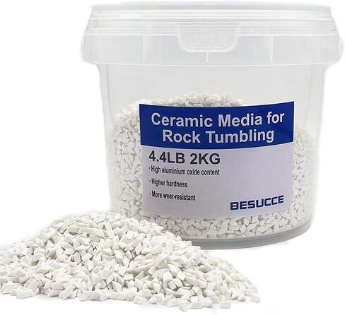 4.4 LBS Rock Tumbling Ceramic Pellets Filler Media for All Type Tumblers - Rock Tumbling Supplies Use with Rock Polishing Grit, Protects Rocks, Improves Tumbling, Reusable (1/8" Dia) in Saudi Arabia