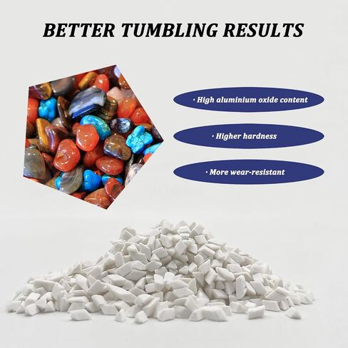4.4 LBS Rock Tumbling Ceramic Pellets Filler Media for All Type Tumblers - Rock Tumbling Supplies Use with Rock Polishing Grit, Protects Rocks, Improves Tumbling, Reusable (1/8" Dia) in Saudi Arabia