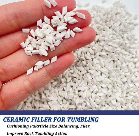 4.4 LBS Rock Tumbling Ceramic Pellets Filler Media for All Type Tumblers - Rock Tumbling Supplies Use with Rock Polishing Grit, Protects Rocks, Improves Tumbling, Reusable (1/8" Dia) in Saudi Arabia