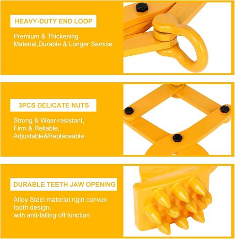 Pallet Puller Clamp 2204lbs Stump Puller Steel Single Scissor Truck Material Handling，5.5 Inch Jaw Opening Pallet Grabber， for Hoisting Wood, Boards in Kuwait