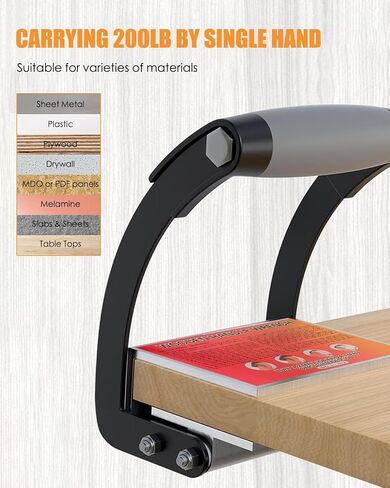 GCCSJ Panel Carrier, Drywall Carrying Tool for Wood, Plywood Lifting Tool with 0-1 Inch Grip Range, Save Effort Wear Resistant Gripper Clamp in Saudi Arabia