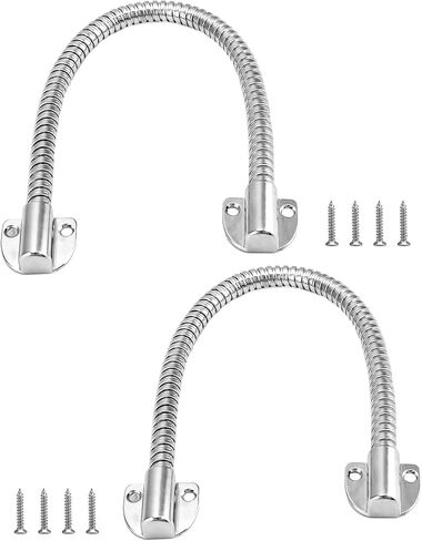 QWORK Door Loop Wire Protector, 1 Pack Steel Flexible Armored Door Cord with End Cap, (16" Long,1/2" OD, 3/8"ID) in Kuwait