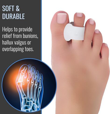 Gel Bunion Toe Separators, Pack of 4, Soft Medical Grade Gell, Reduces Rubbing, FSA & HSA Eligible, One Size Fits Most, Reusable in Kuwait
