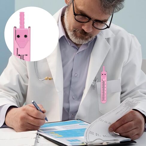 أداة قياس فرجار تخطيط القلب الكهربائي من EKG مع مقسم رسم تخطيط القلب الكهربائي للأطباء والممرضات وطلاب الطب (عبوة واحدة، وردي) in Saudi Arabia