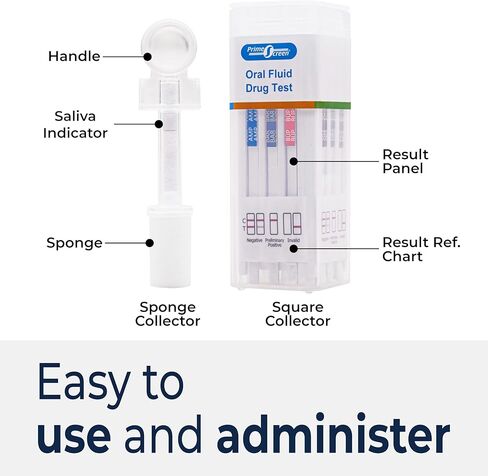 Prime Screen [1 Pack] 12 Panel Saliva Oral Fluid Test Kit, No Saturation Indicator (AMP, BAR, BUP, BZO, COC, MDMA, MET, MTD, OPI, OXY, PCP, THC) - QODOA-6126 in Saudi Arabia