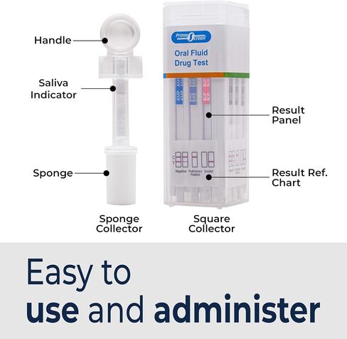 Prime Screen [1 Pack] 12 Panel Saliva Oral Fluid Test Kit, No Saturation Indicator (AMP, BAR, BUP, BZO, COC, MDMA, MET, MTD, OPI, OXY, PCP, THC) - QODOA-6126 in Saudi Arabia