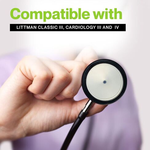 مجموعة ملحقات سماعة الطبيب Durabasics Classic 3 وCardiology 3 وCardiology 4 لقطع غيار سماعة الطبيب Littman وأجزاء سماعة الطبيب Littmann - تناسب Classic III وCardiology III وIV - أسود in Kuwait