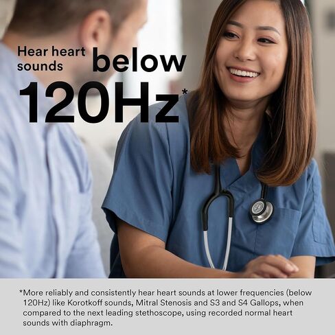 3M 5870 Littmann Classic III سماعة طبية لمراقبة قطعة الصدر بلمسة نهائية قوس قزح مع أنبوب أسود مقاس 27 بوصة وساق أسود وسماعة رأس in Kuwait