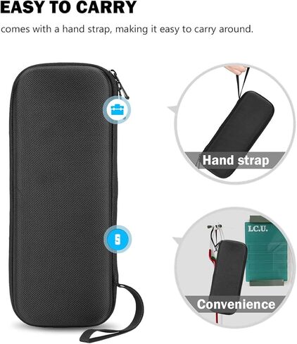 حقيبة حمل صلبة لسماعة الطبيب، حقيبة تخزين للسفر مقاومة للصدمات لسماعة الطبيب Littmann/Omron/ADC/Dixie EMS، مع جيوب شبكية إضافية للملحقات الصغيرة [الجهاز غير متضمن] - أسود in Kuwait