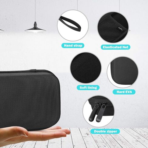 حقيبة حمل صلبة لسماعة الطبيب، حقيبة تخزين للسفر مقاومة للصدمات لسماعة الطبيب Littmann/Omron/ADC/Dixie EMS، مع جيوب شبكية إضافية للملحقات الصغيرة [الجهاز غير متضمن] - أسود in Kuwait