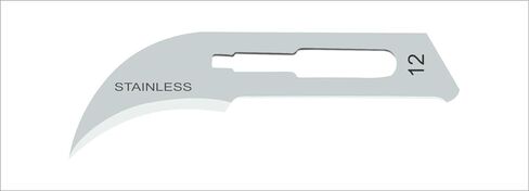 MedBlades Box of 100 Each Stainless Steel Blades, Sterile, Individually Foil Wrapped. Dental, Surgical, Hobby, Craft & More (# 12) in Saudi Arabia