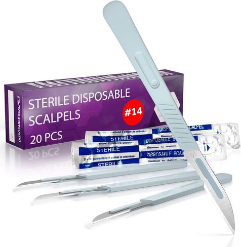 Disposable 10r Blades Dermaplaning Scalpels - Pack of 10 Dermaplane Blades Scalpel 10r, Size 10r Scalpel Blades, High Carbon Steel Dermaplane Razor 10r Disposable Scalpels, Sterile in Saudi Arabia