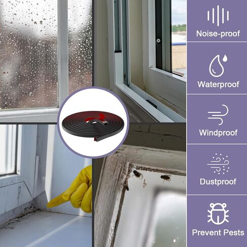 Door Weather Stripping Door Seal Strip, Self-Adhesive Rubber Door Seal Strip for Door Frame Soundproof Insulation, Door Draft Stopper for Windows Exterior Door Large Gap (23Ft/7M,White) in Saudi Arabia