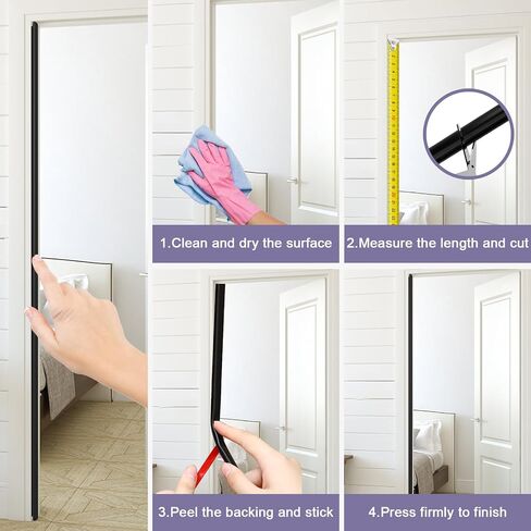 Door Weather Stripping Door Seal Strip, Self-Adhesive Rubber Door Seal Strip for Door Frame Soundproof Insulation, Door Draft Stopper for Windows Exterior Door Large Gap (23Ft/7M,White) in Saudi Arabia