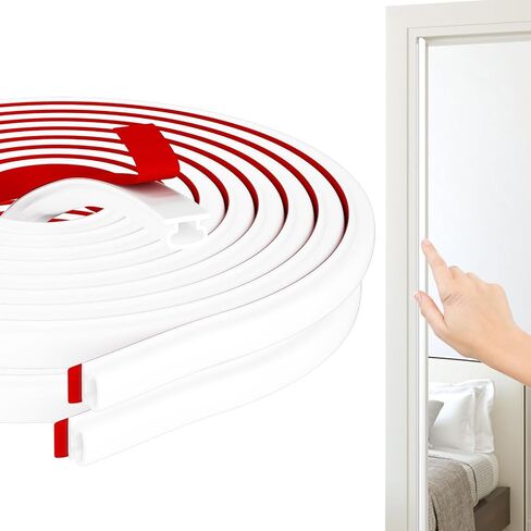 Door Weather Stripping Door Seal Strip, Self-Adhesive Rubber Door Seal Strip for Door Frame Soundproof Insulation, Door Draft Stopper for Windows Exterior Door Large Gap (23Ft/7M,White) in Saudi Arabia
