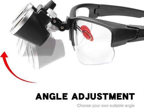 DY-409 5W Head Magnifier Adjustable Spotlight Headlight Matte Frame 2.5X/3.5X420mm Binocular Loupe Optical Glass with Aluminum Box (2.5X, Black) in Saudi Arabia
