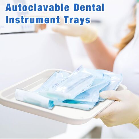 Autoclavable Dental Procedure Tray Bulk Dental Plastic Trays Plastic Instrument Flat Trays, 14.57 x 10.43 Inch (White,6 Pcs) in Saudi Arabia