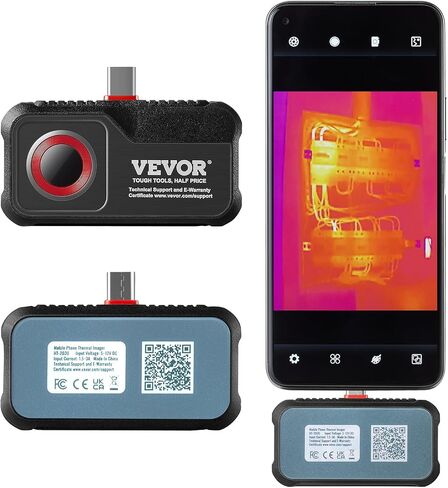 VEVOR Thermal Imaging Camera, 240x180 IR Resolution with 2MP Visual Camera, 20Hz Refresh Rate Infrared Camera with -4℉~1022℉ Temperature Range, 64G Built-in SD Card and Rechargeable Li-ion Battery in Saudi Arabia