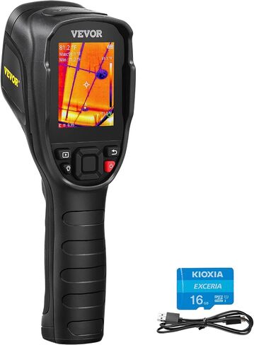 VEVOR Thermal Imaging Camera, 240x180 IR Resolution with 2MP Visual Camera, 20Hz Refresh Rate Infrared Camera with -4℉~1022℉ Temperature Range, 64G Built-in SD Card and Rechargeable Li-ion Battery in Saudi Arabia