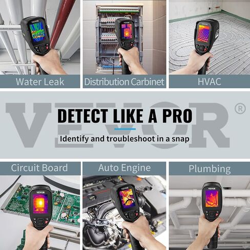 VEVOR Thermal Imaging Camera, 240x180 IR Resolution with 2MP Visual Camera, 20Hz Refresh Rate Infrared Camera with -4℉~1022℉ Temperature Range, 64G Built-in SD Card and Rechargeable Li-ion Battery in Saudi Arabia