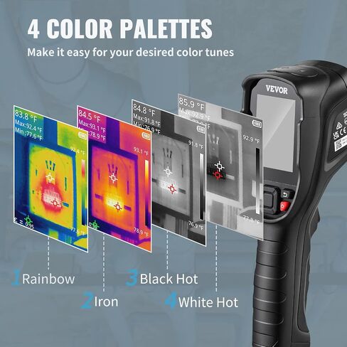 VEVOR Thermal Imaging Camera, 240x180 IR Resolution with 2MP Visual Camera, 20Hz Refresh Rate Infrared Camera with -4℉~1022℉ Temperature Range, 64G Built-in SD Card and Rechargeable Li-ion Battery in Saudi Arabia