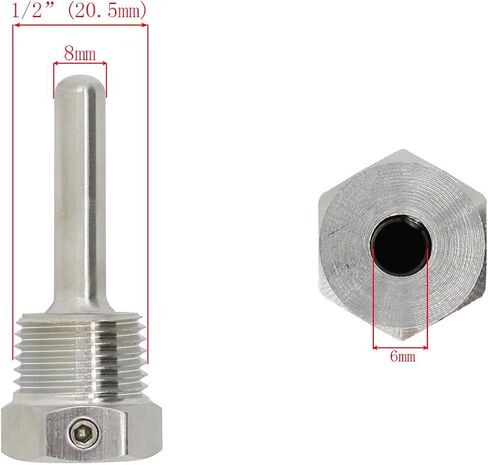 1/2 inch npt thermowell weldless with Fixing Screw for Beer fermenter Homebrew Boiler 30mm 50mm 100mm 150mm 200mm 300mm 400mm 500mm (150mm) in Saudi Arabia