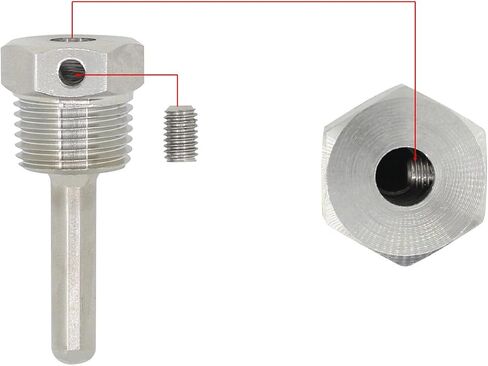1/2 inch npt thermowell weldless with Fixing Screw for Beer fermenter Homebrew Boiler 30mm 50mm 100mm 150mm 200mm 300mm 400mm 500mm (150mm) in Saudi Arabia
